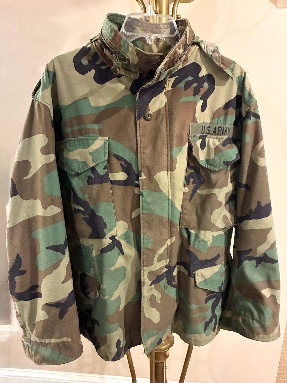 VTG 1999 U.S. Army M-65 Woodland Camo Field Jacket Coat Medium Extra Short